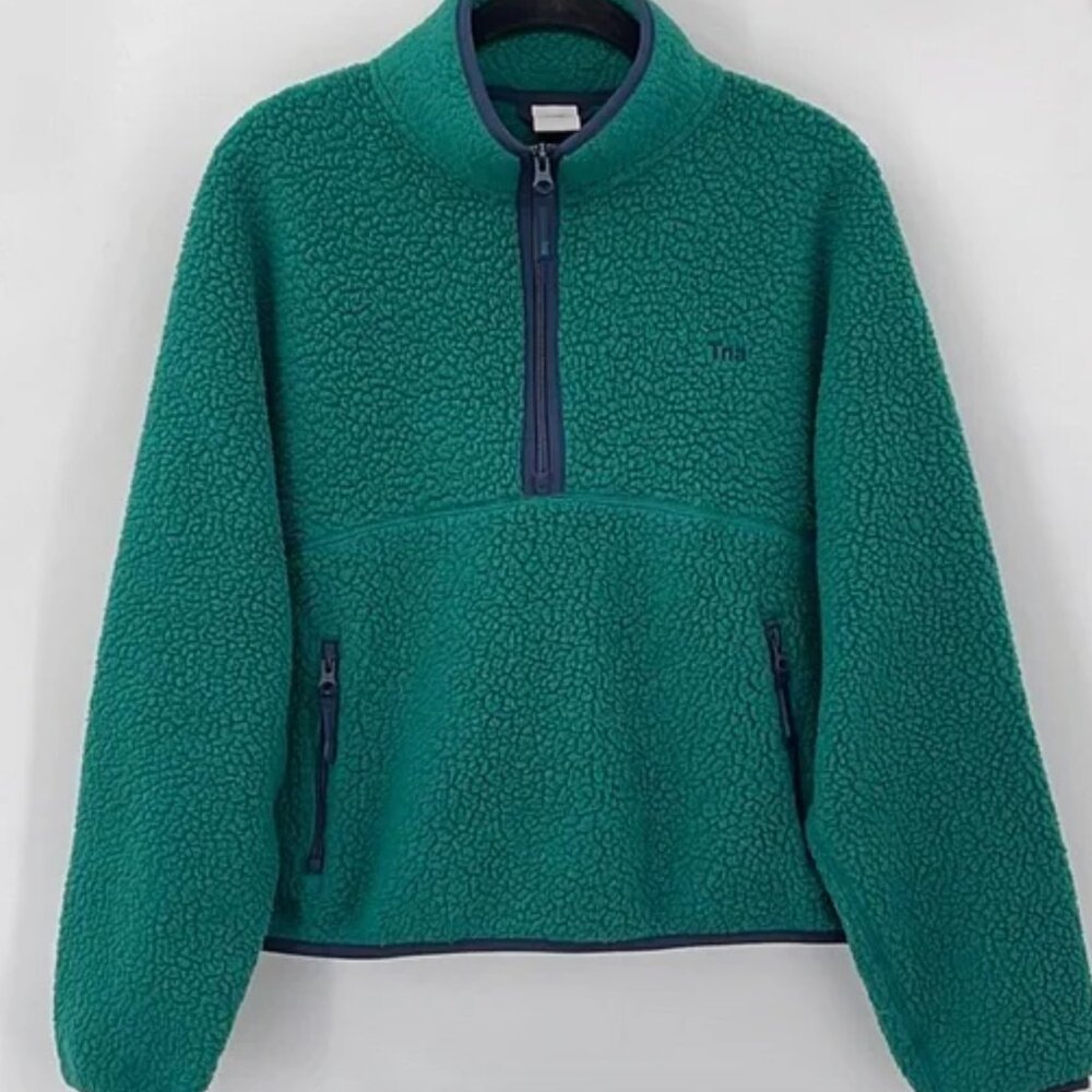 Aritzia Tna Polartec® Thermal Pro® 1/2 Zip Sweater Green/Blue Size XS